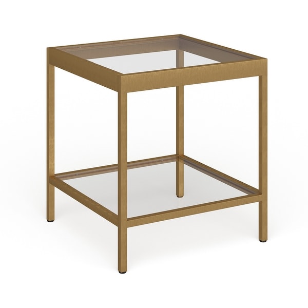 Alexis Modern Metal and Glass Square Side Table