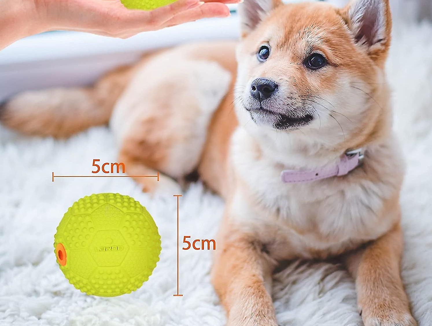 Squeaky Dog Ball， Indestructible Dog Toy， Rubber Dog Ball， Floating On Dog Toy For S， Medium And Lar Dogs (5cm， )