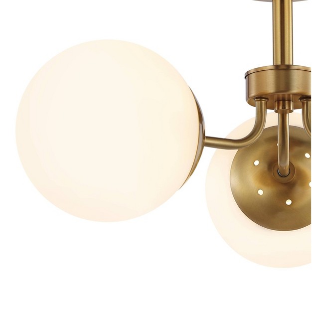 Led 3 light Olivier Iron frosted Glass Pendant Gold white Jonathan Y