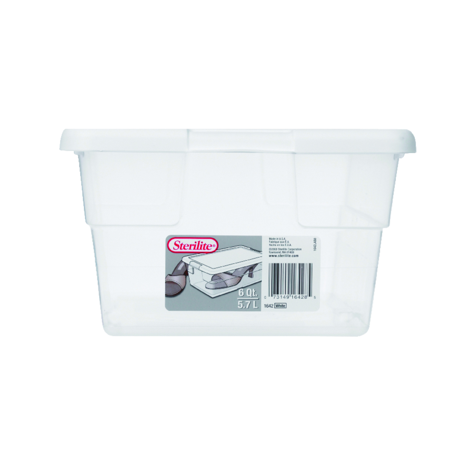 Sterilite 6 qt Clear Storage Box 4.875 in. H X 8.25 in. W X 13.625 in. D Stackable