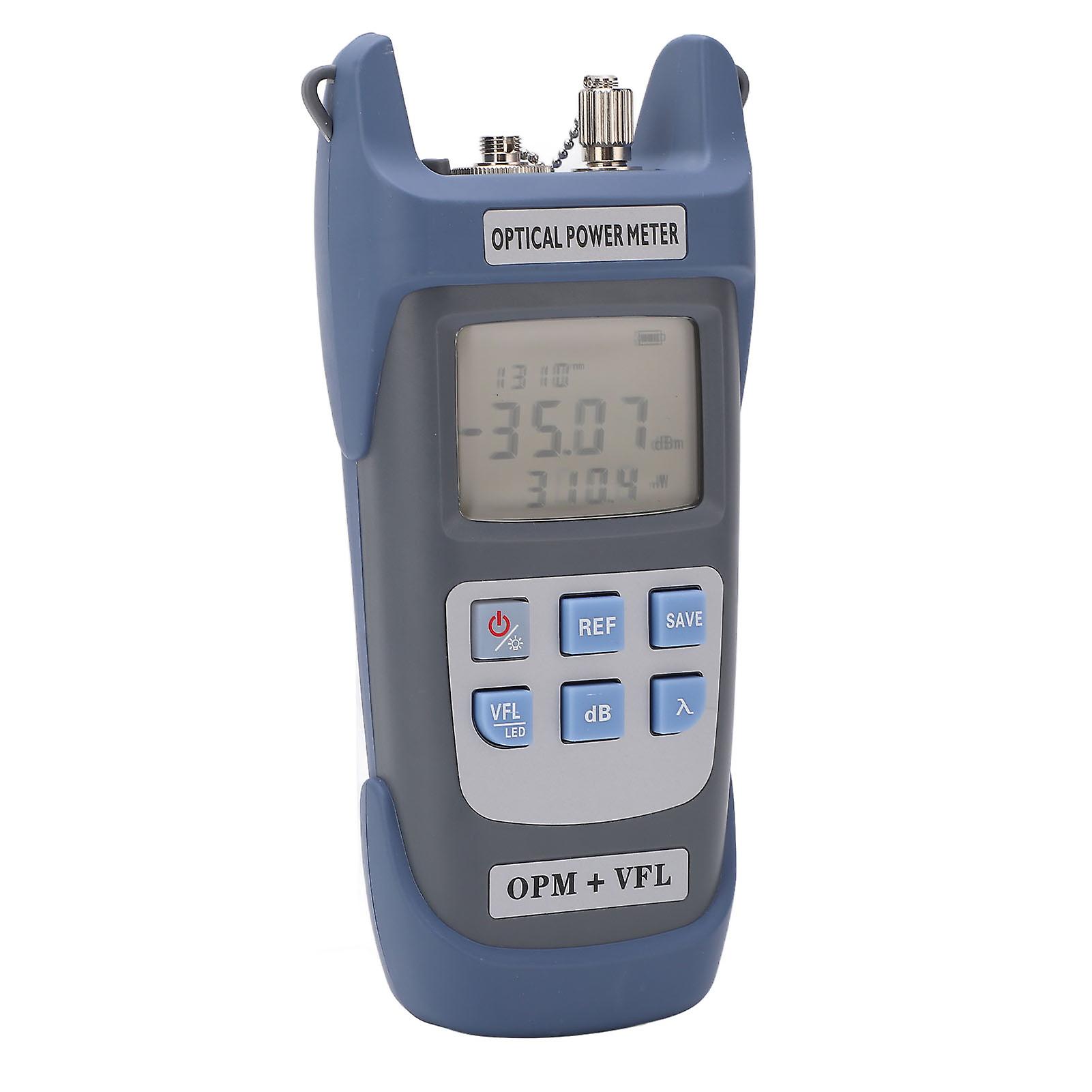 Fiber Optic Power Meter 1MW 7 Wavelength Accurate Optical Power Tester with Light for Communication Engineering