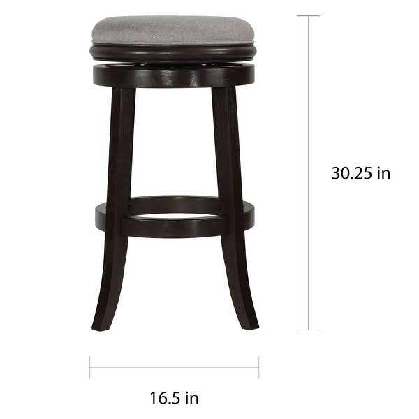 Cortesi Home Clyffe Grey Backless Solid Wood Swivel Stool