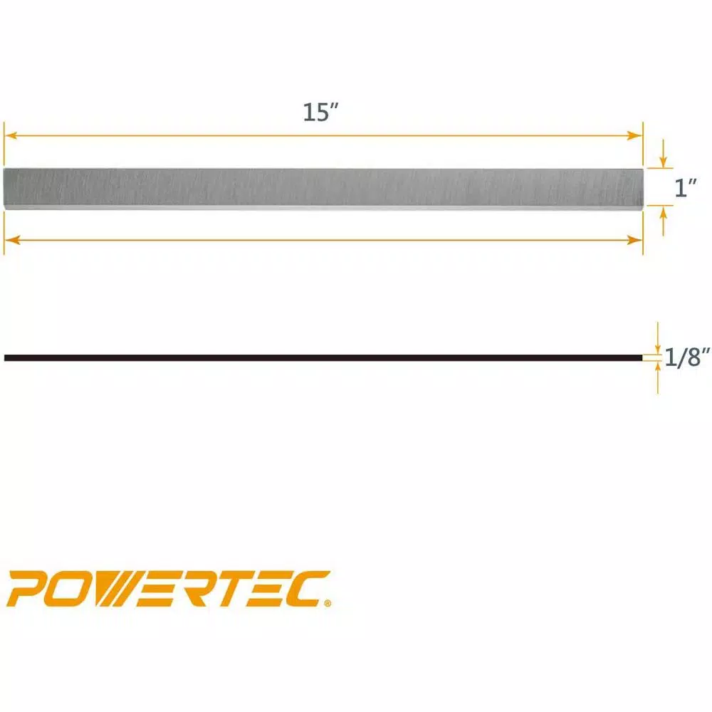 POWERTEC 15 in. High-Speed Steel Planer Knives for JET 708529G JWP-15CS JWP-15HO (Set of 3) and#8211; XDC Depot