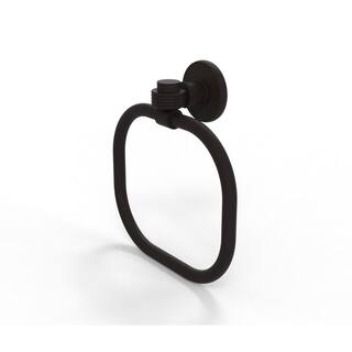 Allied Brass Continental Collection Towel Ring with Groovy Accents in Oil Rubbed Bronze 2016G-ORB