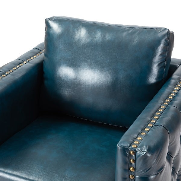 Pr Comfy Upholstered Club Chair with Nailhead Trim by HULALA HOME