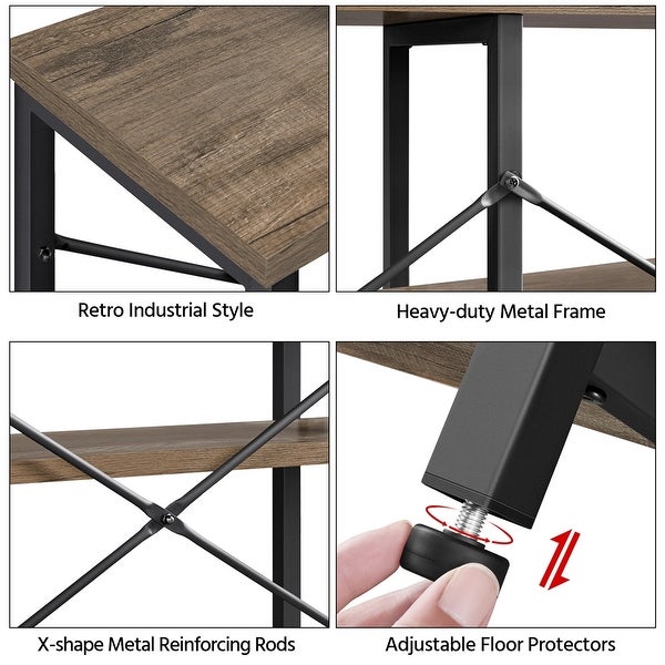 Yaheetech 3 Tiers Industrial Sofa Table Metal Frame Console Table