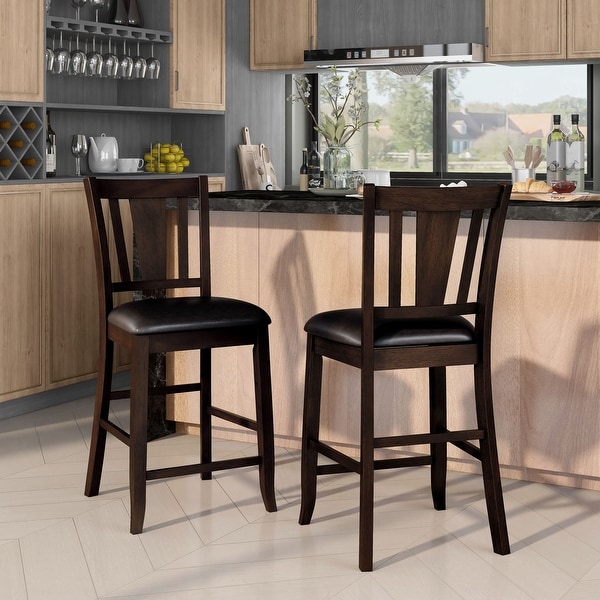 Betsy Traditional Slat Wood Counter Height Stools (Set of 2) by Furniture of America