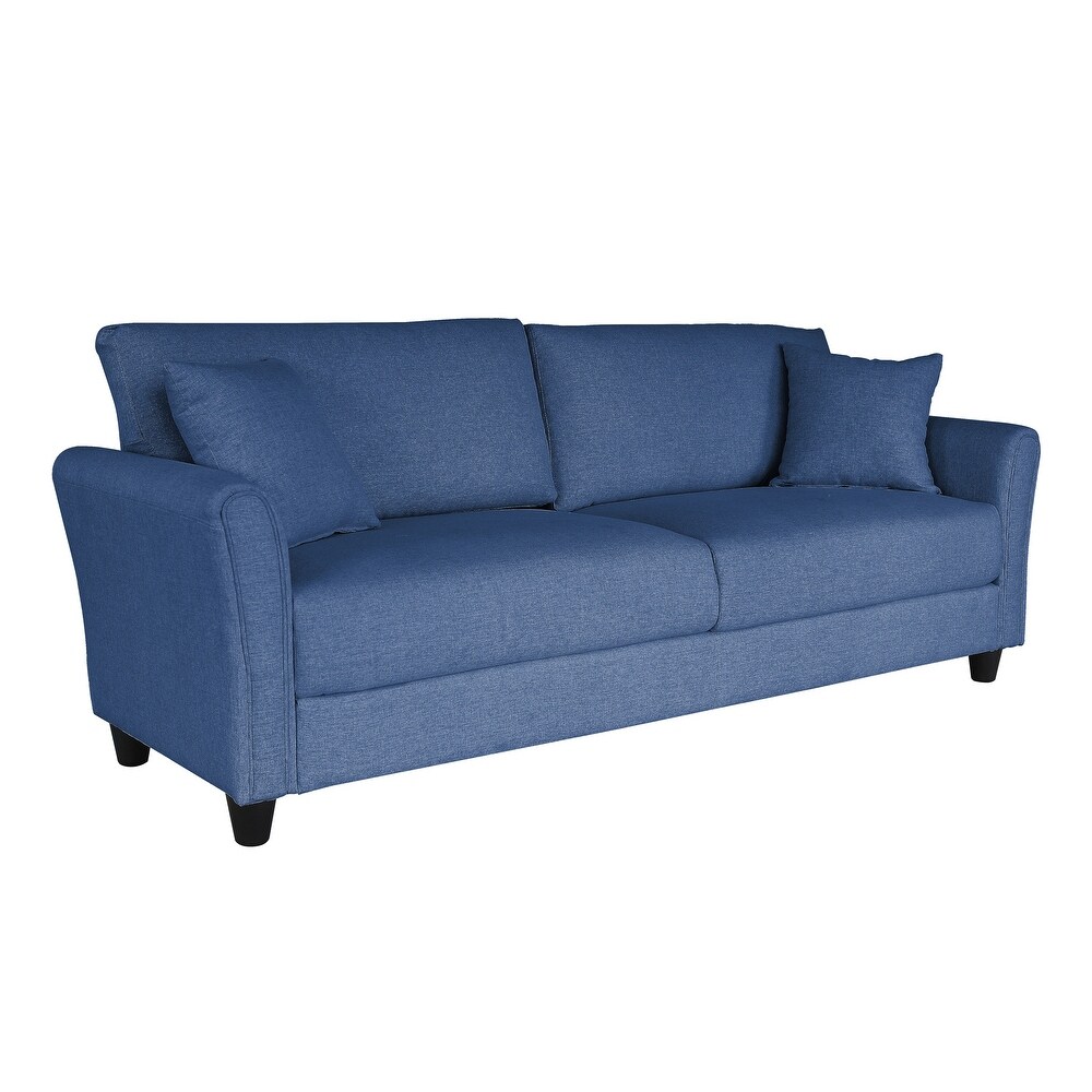 Blue Linen Three seat Sofa