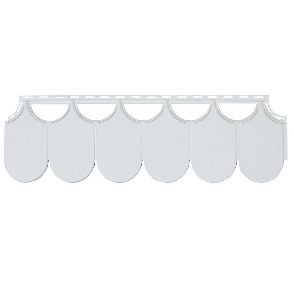 Novik NovikShake 10 in. x 32 in. HR Half Round Polymer Siding in White (22 Panels Per Box 32.2 sq. ft.) 100030001