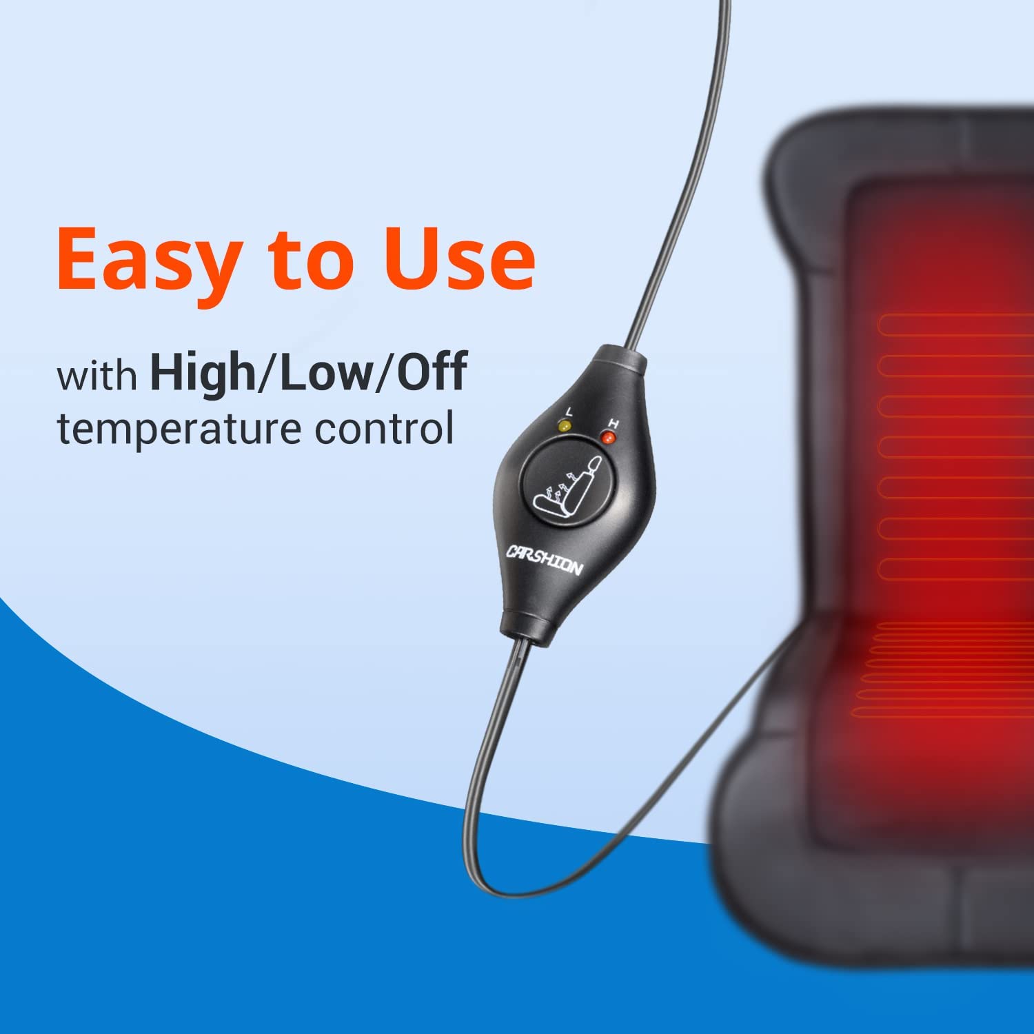 Heated Car Seat Cover with Fast-Heating Technology for Back，Waist，Thighs to Reduce Stress