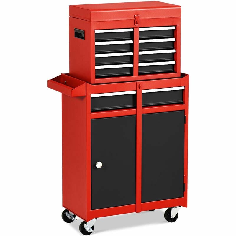 5-Drawer Rolling Tool Chest Removable Tool Storage Cabinet Metal Toolbox Organizer with Lock