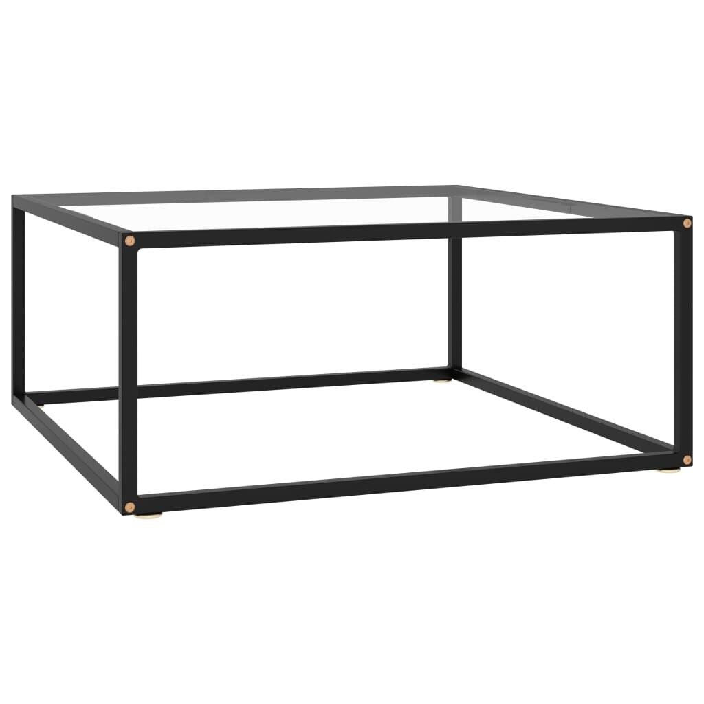 vidaXL Coffee Table Black with Tempered Glass 31.5