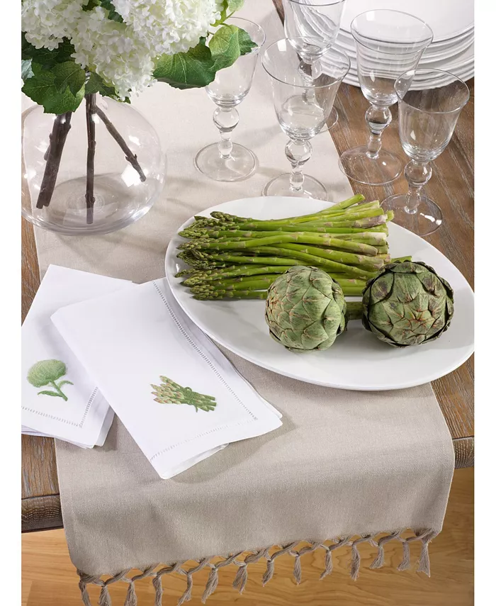 Saro Lifestyle Bellaria Collection Knotted Tassel Design Table Runner