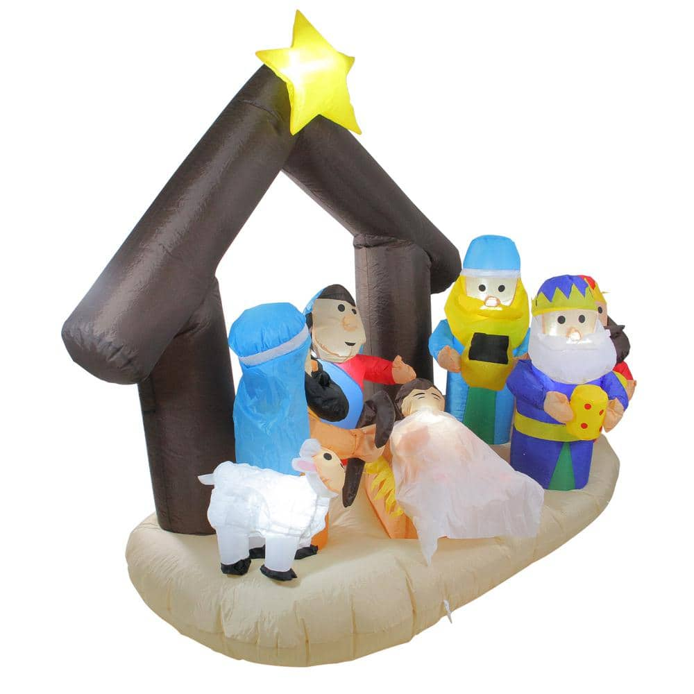 5.5 ft. Inflatable Nativity Scene Lighted Christmas Outdoor Decoration 32912561