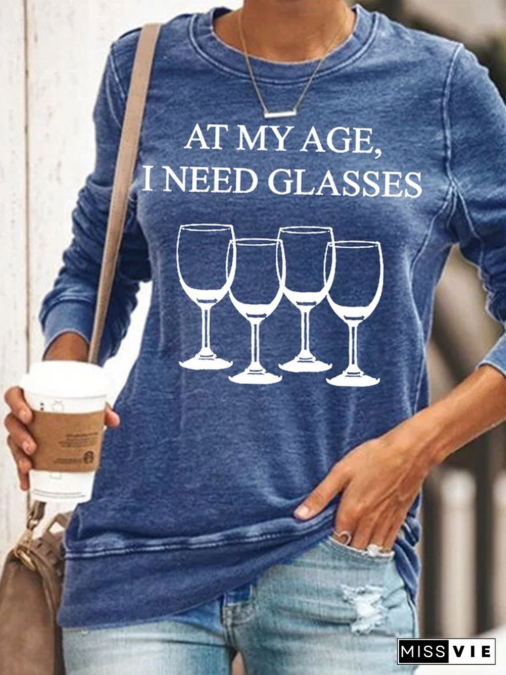 At My Age, I Need Glasses Funny Wine Long Sleeve Shirt