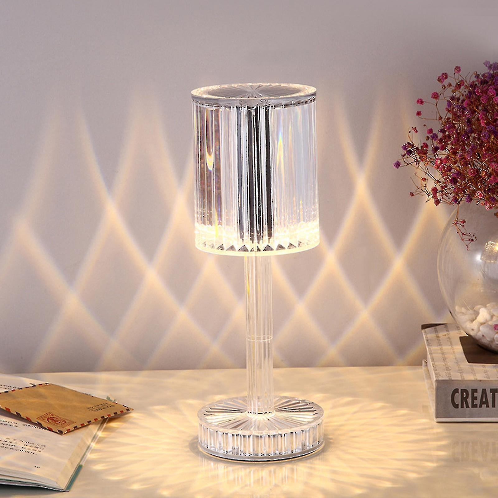 Touching Control Crystal Lamp Crystal Cordless Table Lamp With Touching  Control Usb Port 3-way Dimmable Bedside Nightstand Lamp