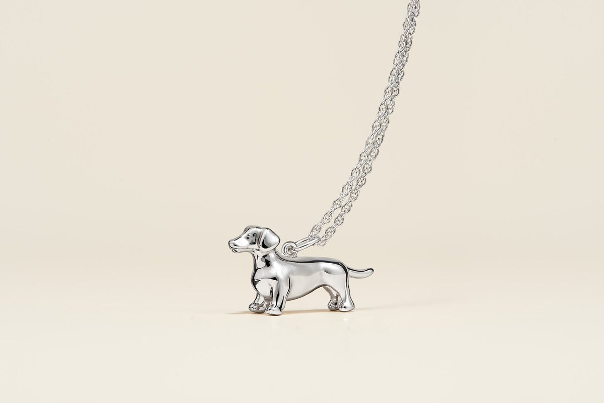 Scamper and Co Sterling Silver Dachshund Pendant Necklace