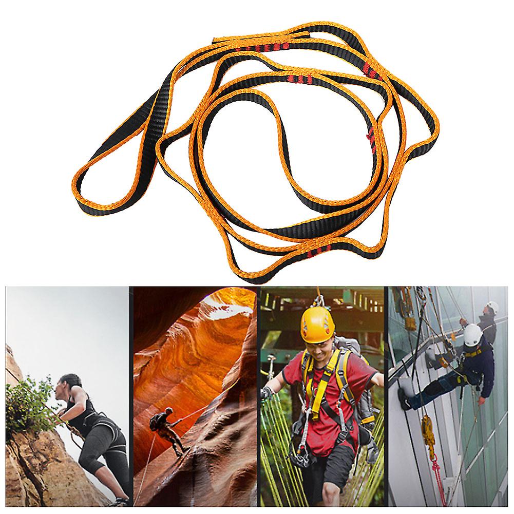 Outdoor Nylon Climbing Equipment Downhill Forming Ring Sling Daisy Chain Rope Anchor(yellow)