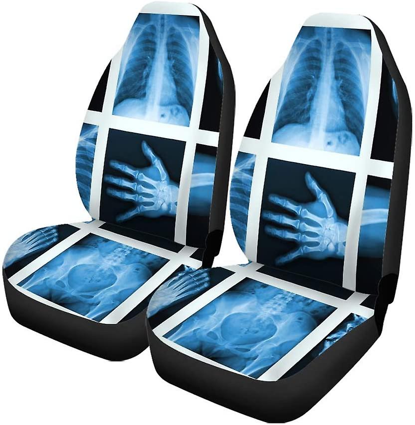 Set Of 2 Car Seat Covers Collage Many X Rays Universal Auto Front Seats Protector Fits For Car，suv Sedan，truck