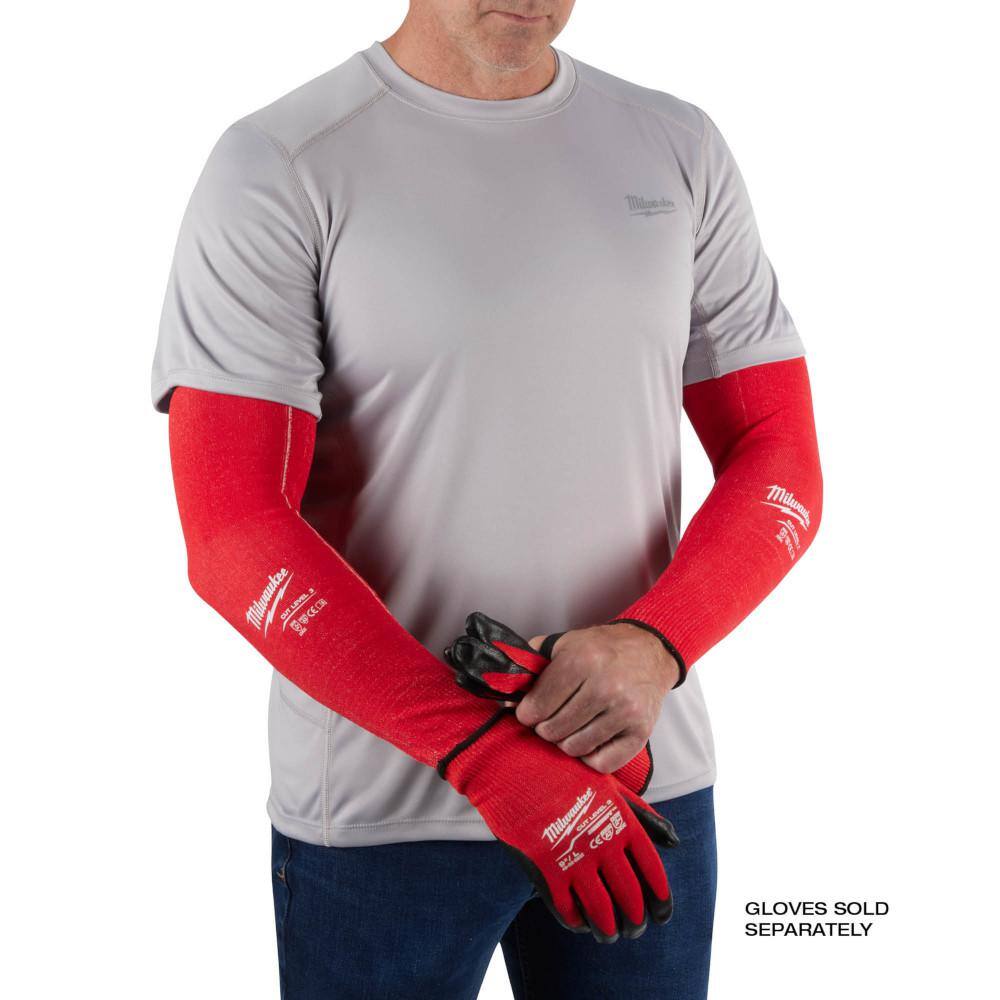 MW 18 in. Red 4-Way Stretch Cut 3 Resistant Protective Arm Sleeves (12-Pairs) 48-73-9031B