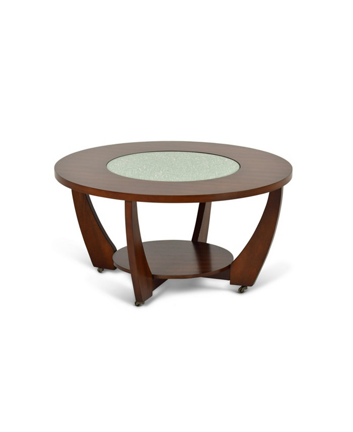 Steve Silver Rafael 39.5 Round Merlot Wood Cocktail Table with Casters