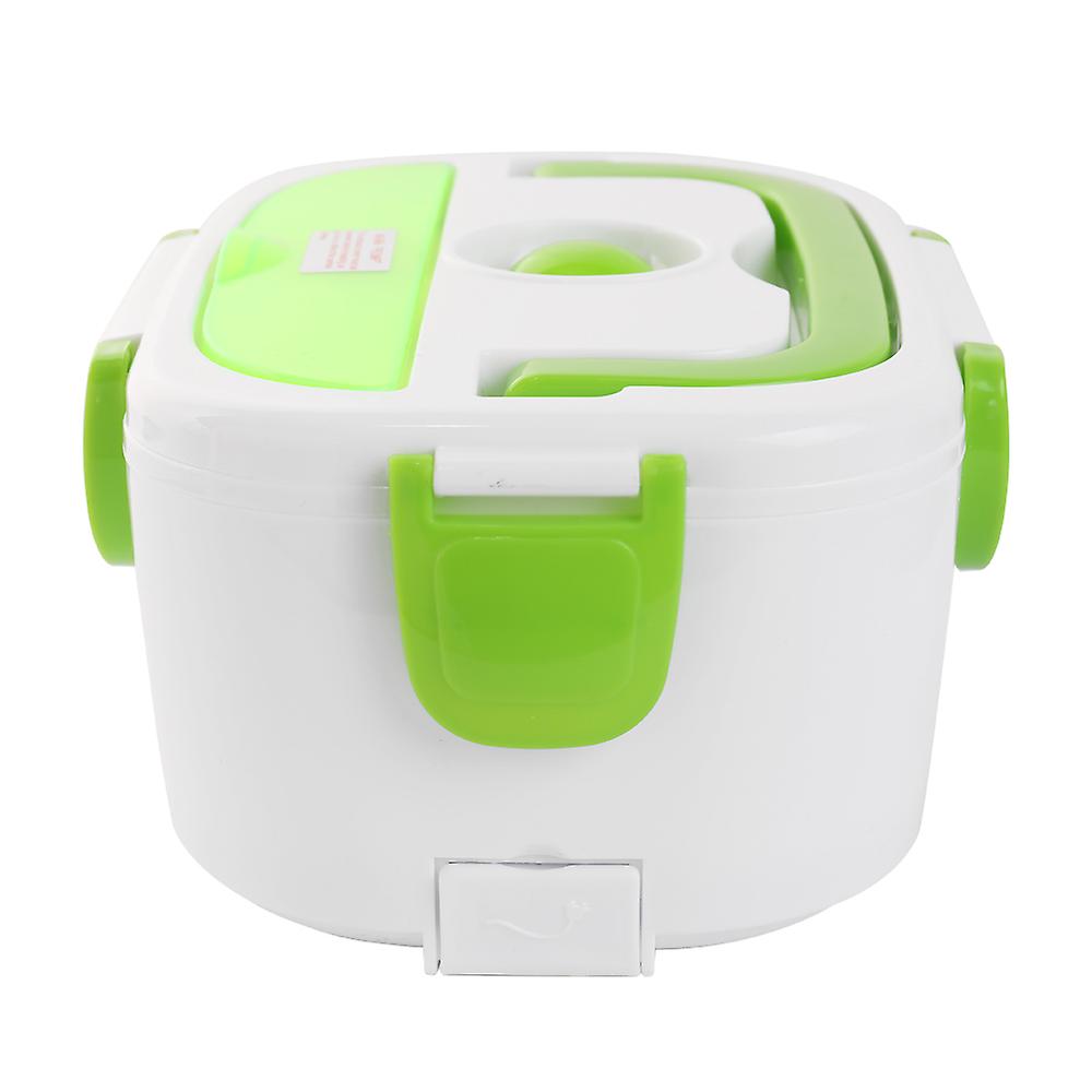 Green Us Plug Multifunctional Portable Electric Heating One-piece Separated Lunch Box Food Container Warmer With A Spoon