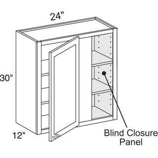 Home Decorators Collection Newport Blue Painted Plywood Shaker Stock Assembled Corner Kitchen Cabinet Soft Close Blind Rt 27 in. x 30 in. x 12 in. WBCU2730R-NMB