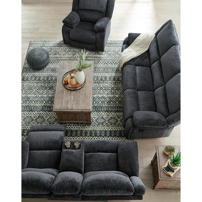 Signature Design by Ashley Draycoll Power Reclining Loveseat in Slate   Transitional   Loveseats   by Homesquare  Houzz