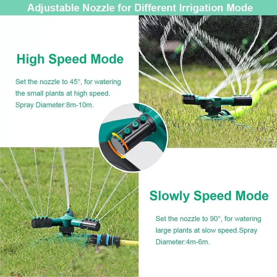 lawn butterfly sprinkler 360 rotating garden water sprinkler 3 arm agriculture sprayer plastic lawn irrigation system