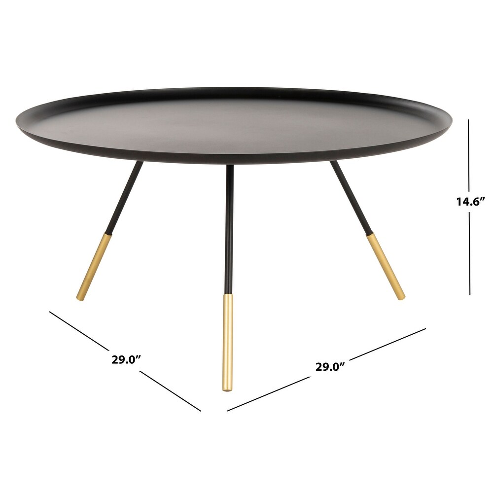 SAFAVIEH Orson Coffee Table W/ Metal Gold Cap Black / Gold   29\