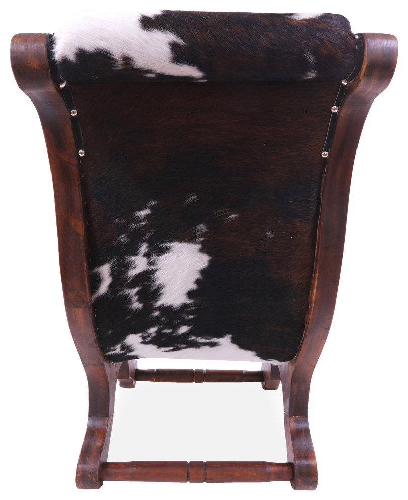 Reclaimed Wood Hair On Cowhide Handcrafted Chair C206 FC   Rustic   Armchairs And Accent Chairs   by Manhattan Rugs  Houzz