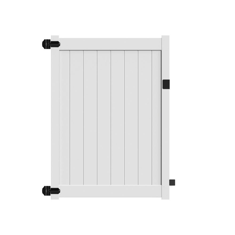 Barrette Outdoor Living Bryce and Washington Series 5 ft. W x 6 ft. H White Vinyl Un-Assembled Fence Gate 73025126