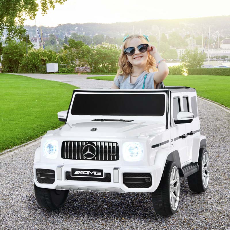 Licensed Mercedes-Benz G63 Kids Ride On Car, 12V Battery Powered Electric Toy Car with Spring Suspension