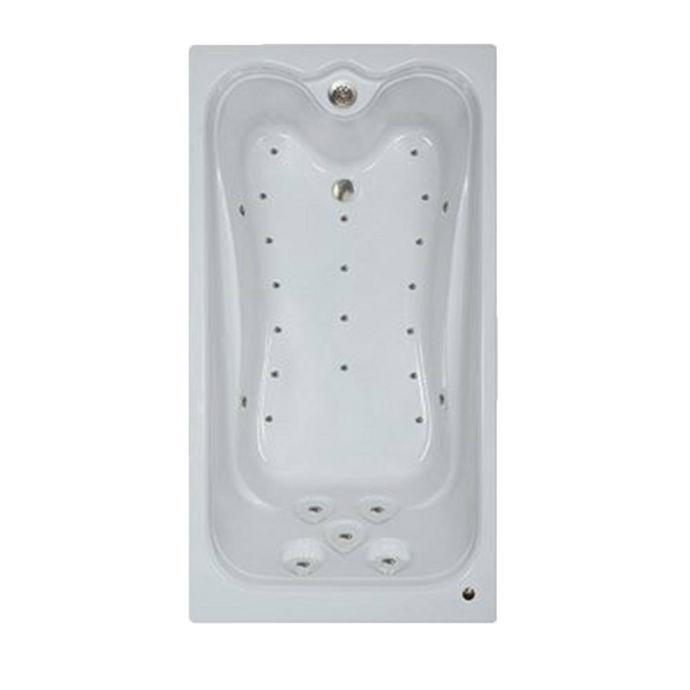 Comfortflo Premier 72 in. Acrylic Reversible Drain Rectangular Alcove Air Bath Bathtub in White A7236-A Prem White