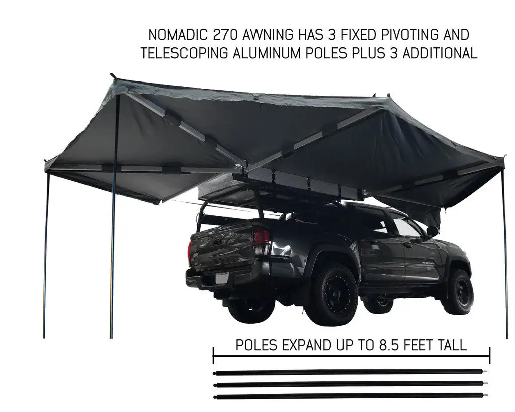 Awning 270 Dark Gray Cover With Black Transit Cover & Brackets for Passengar Side