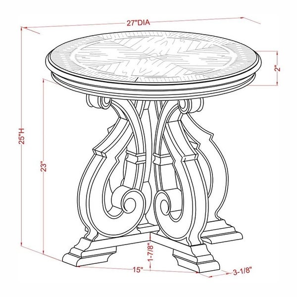 Furniture of America Roah Rustic Solid Wood 27-inch Trestle Side Table