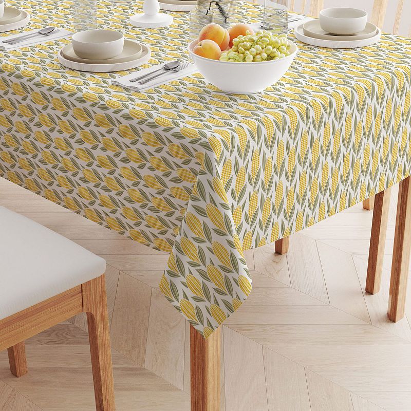 Rectangular Tablecloth， 100% Cotton， 52x104， Harvest Corn