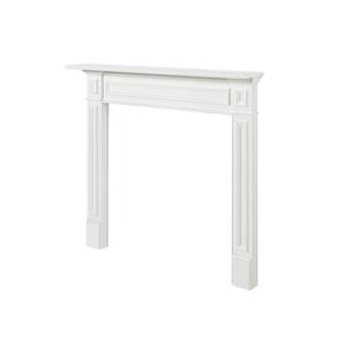 Pearl Mantels 48 in. x 42 in. Interior Opening Crisp White Full Surround Fireplace Mantel RPS48525D