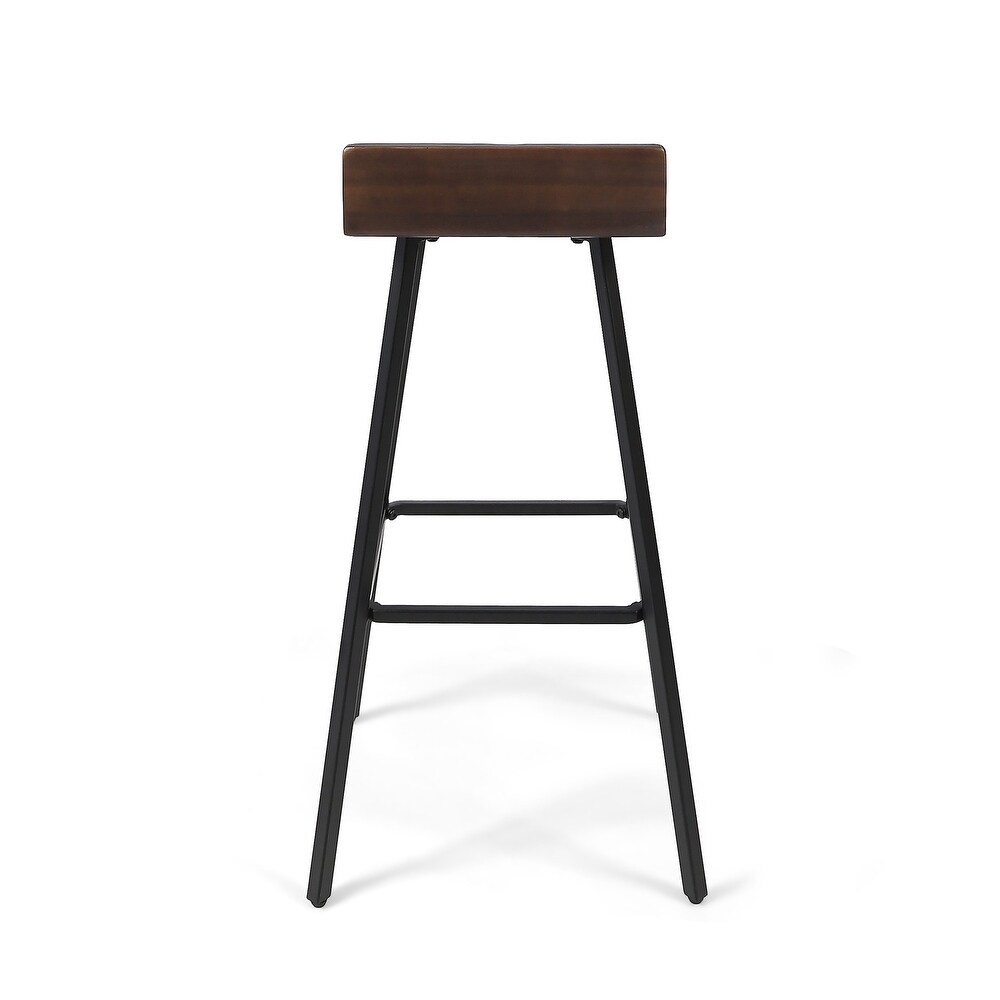 Bidwell Contemporary Indoor Acacia Wood Bar Stools (Set of 2) by Christopher Knight Home