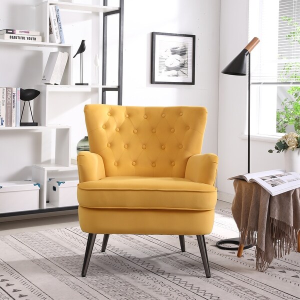 Modern Velvet Upholstered Tufted Accent Chair Side Sitting Chair - 31