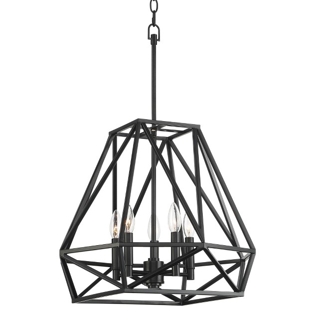 Wide Industrial Open Frame 5 light Fixture For Dining Room House Foyer Kitchen