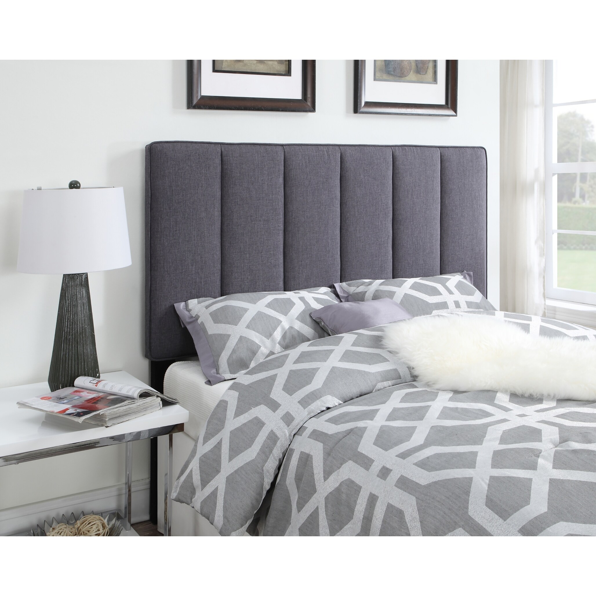 Hayden Headboard Grey Linen Full/Queen - - 34347772