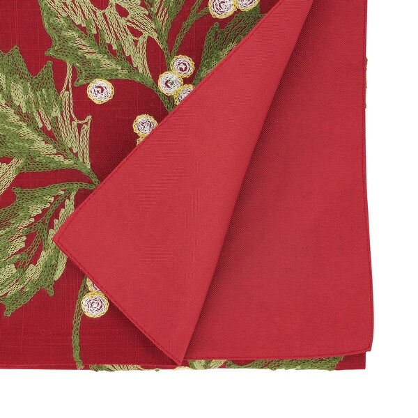 Evergreen Holly Leaves Table Runner