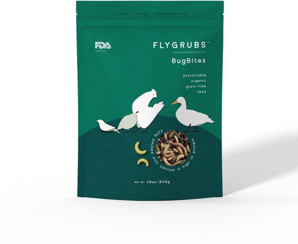 FLYGRUBS BugBites Bird Treats， 30-oz bag