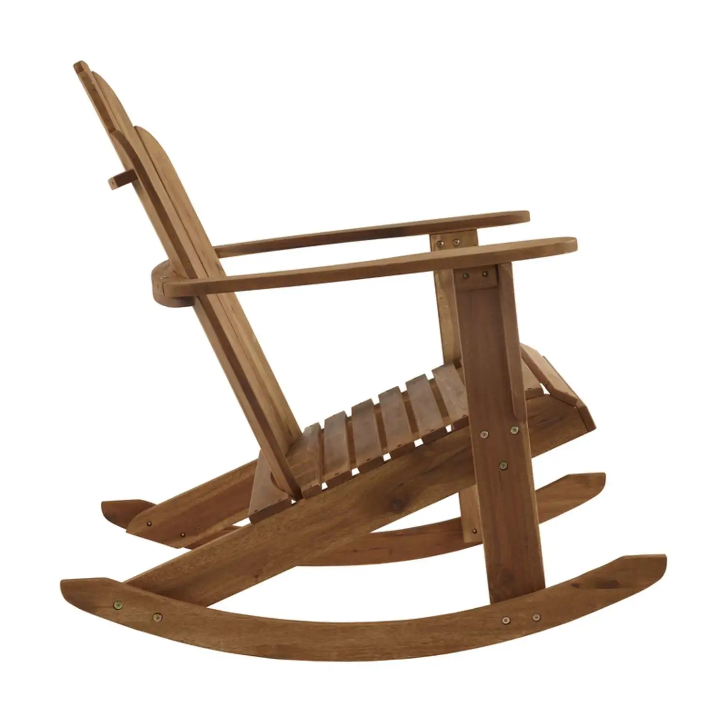 Decor Tahoe Brown Wood Frame Adirondack Rocking Chair