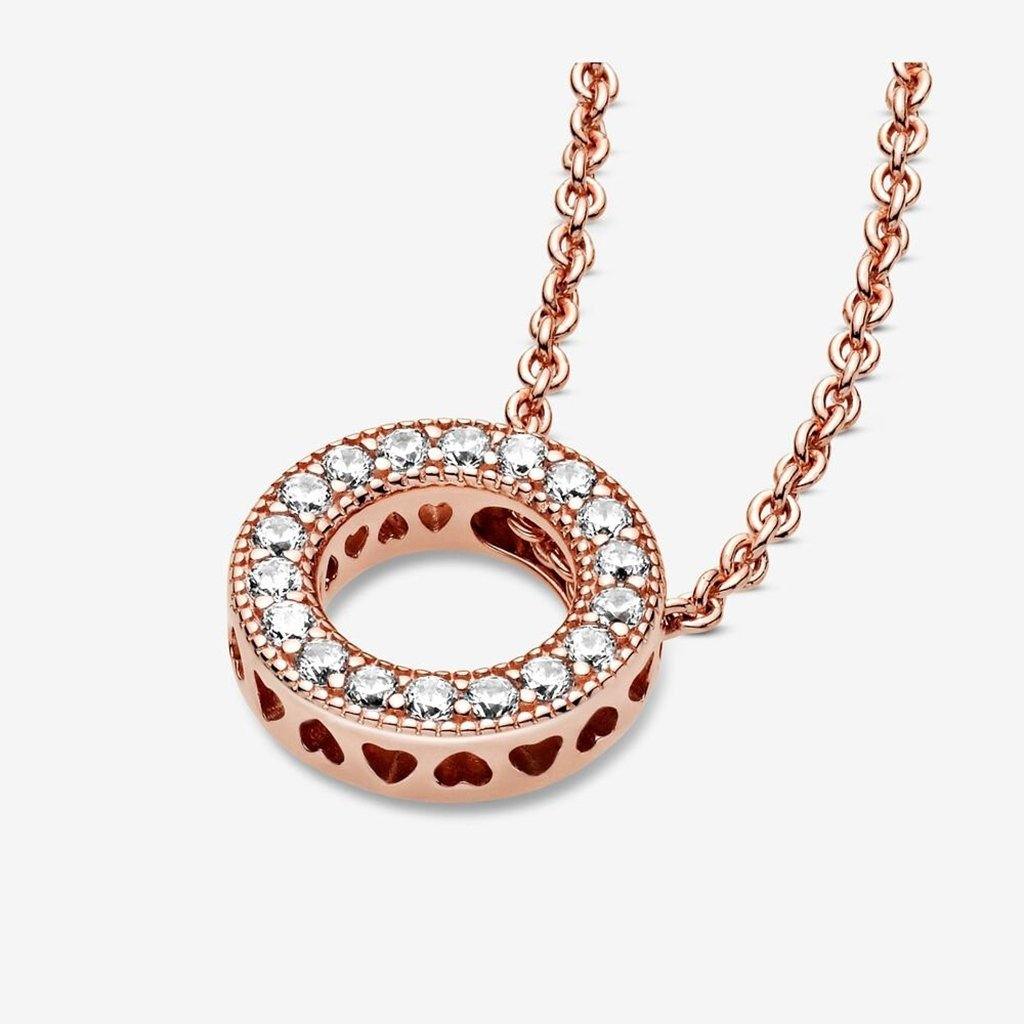 PANDORA  Pandora Logo Pavé Circle Collier Necklace