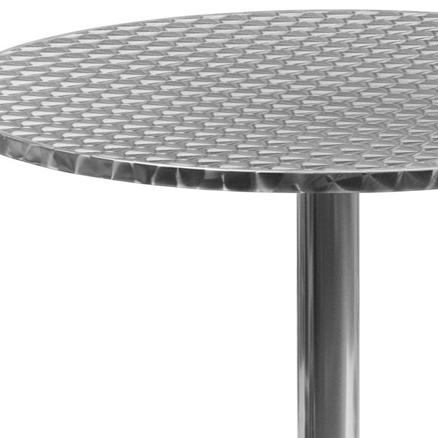 Flash Furniture Mellie 27 5 x27 x27 Round Aluminum Indoor outdoor Table With Base