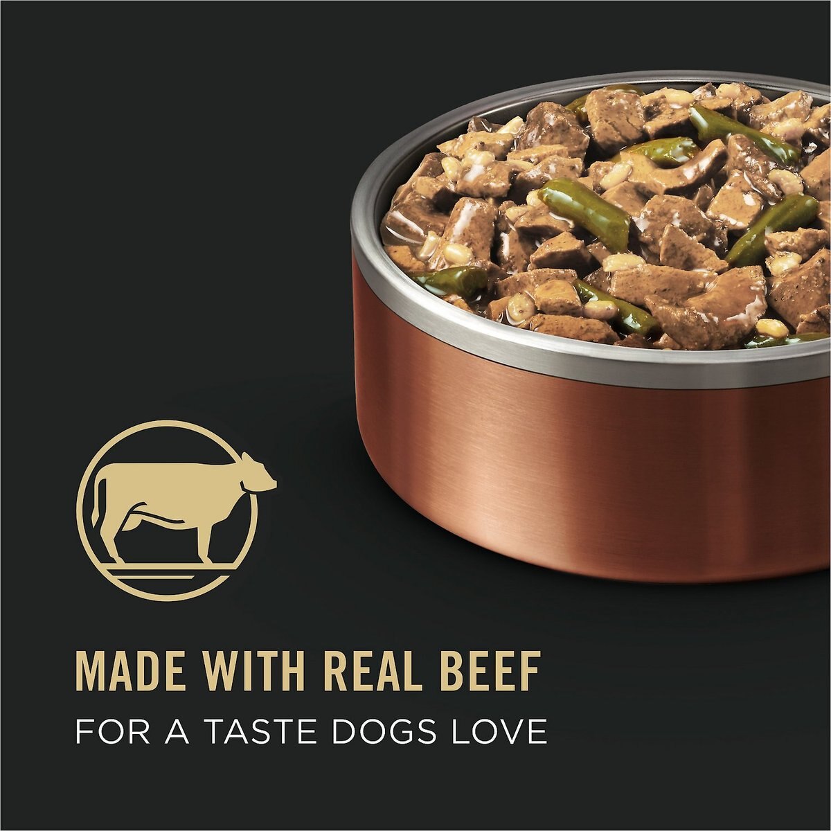 Purina Pro Plan Savor Adult Seared Beef， Green Beans and Brown Rice Entree in Gravy Canned Dog Food