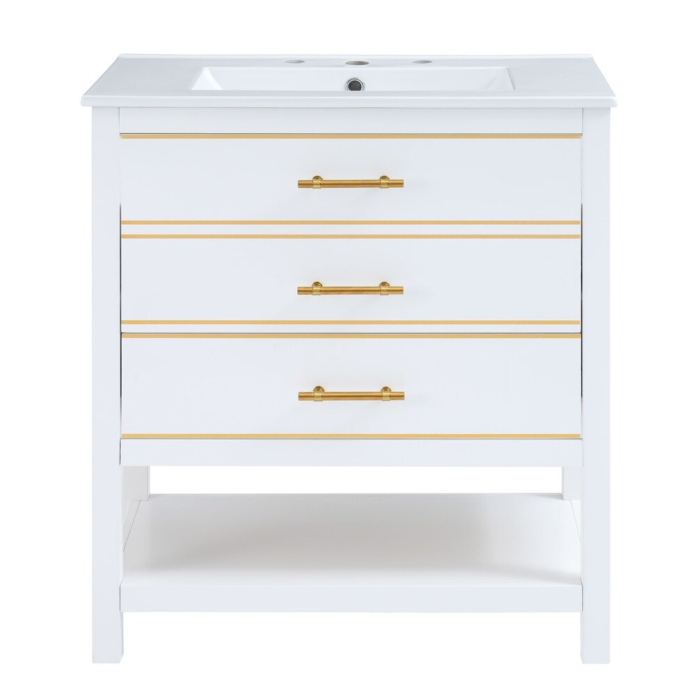 Bathroom Vanity Cabinet with Open Storage