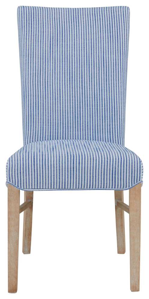 Pluto Fabric Chair Nwo Legs  Blue Stripes (Set Of 2)   Transitional   Dining Chairs   by Virgil Stanis Design  Houzz